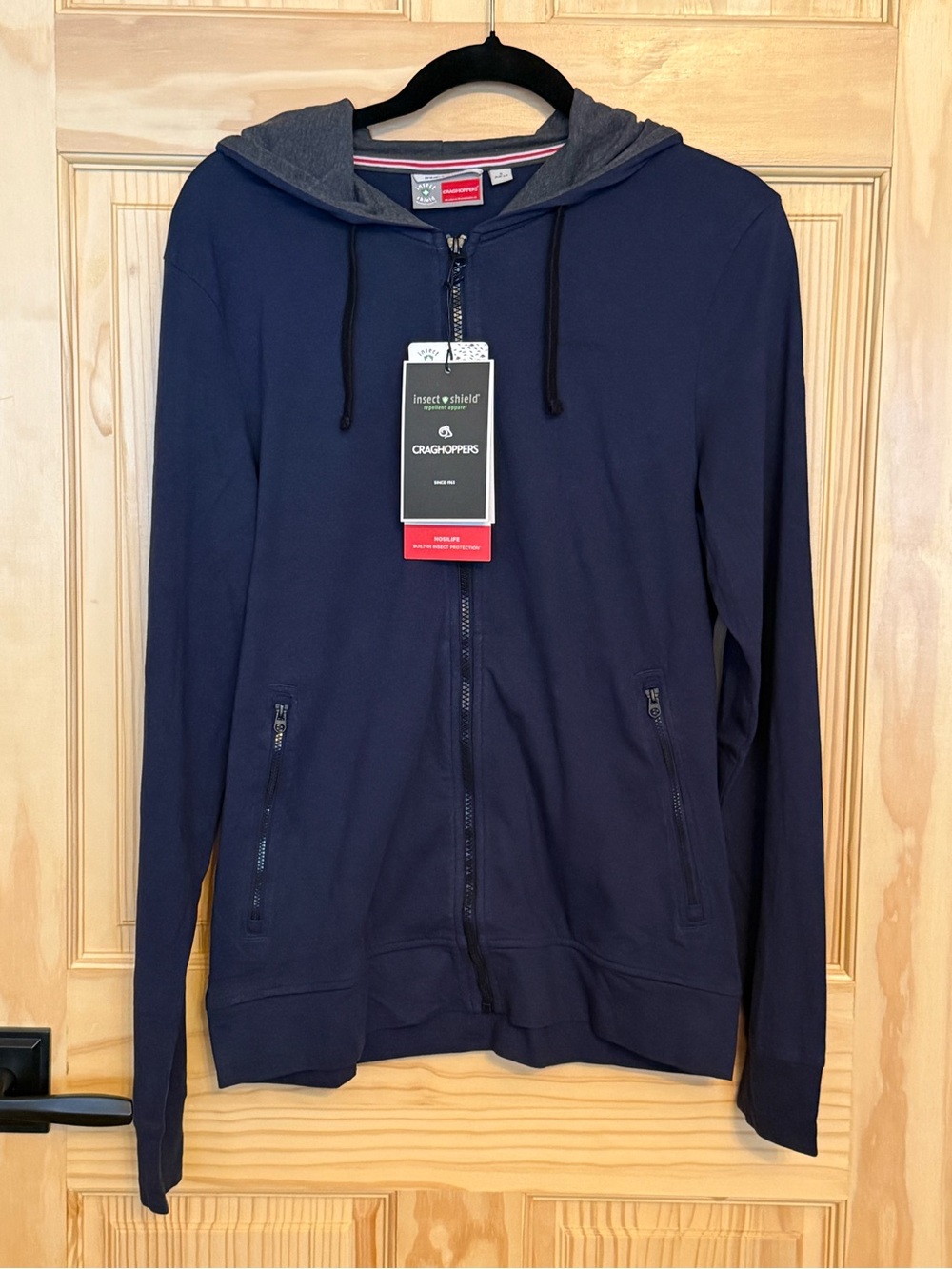 Craghoppers Insect Shield Navy blue zip-up hoodie. Size small